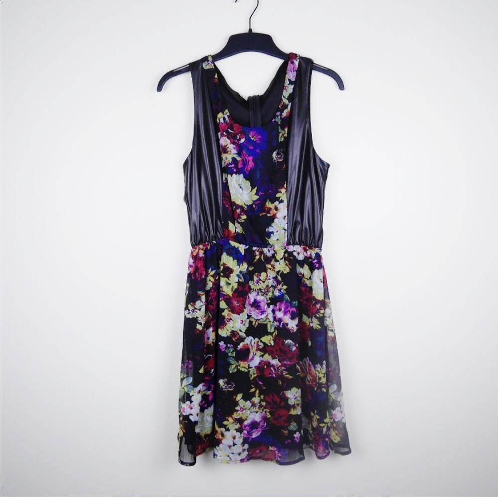 🔥SALE 3 for $15 Studio Y | floral pleather dress